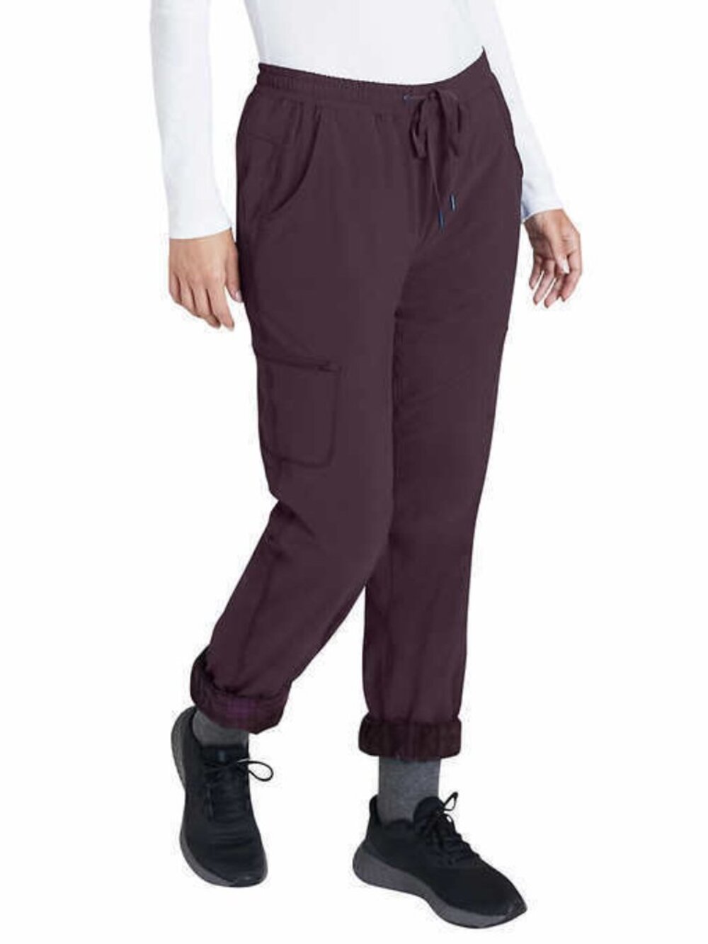 Eddie Bauer Fleece Lined Pants Women's Size 16 Purple Drawstring W Pockets